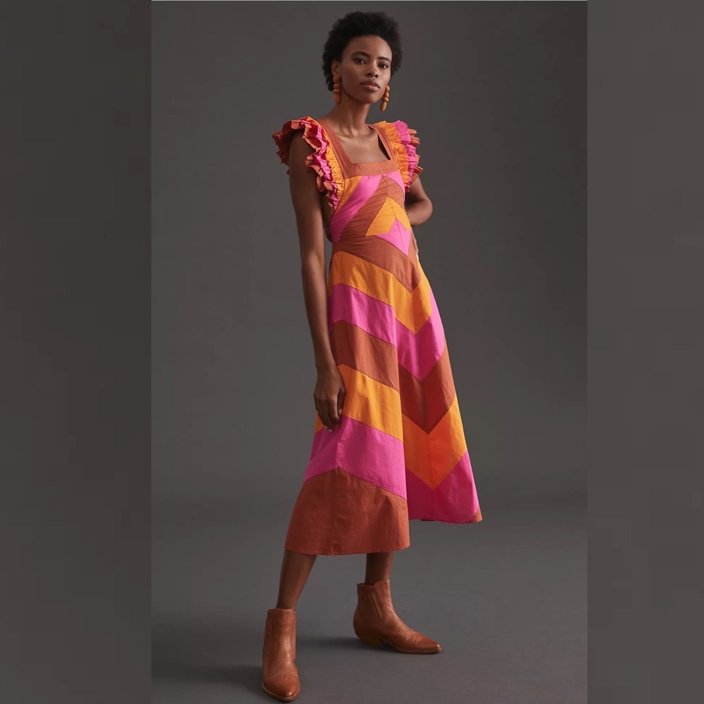Ruffled Colorblocked Midi Dress
Love The Label